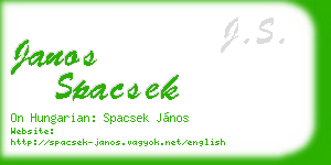 janos spacsek business card