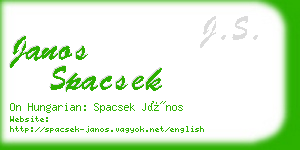 janos spacsek business card